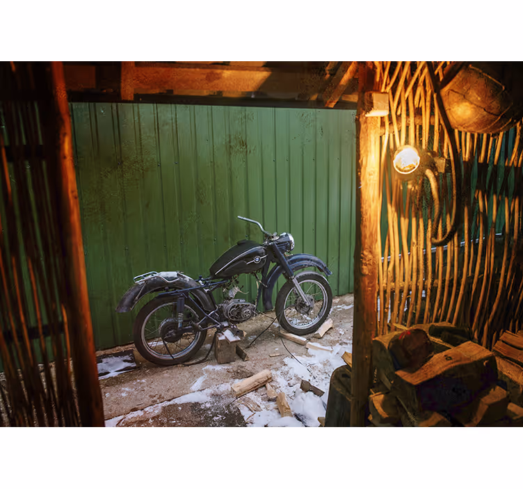 Fototapeta z pojazdami klasyczna scena motocyklowa - TenStickers