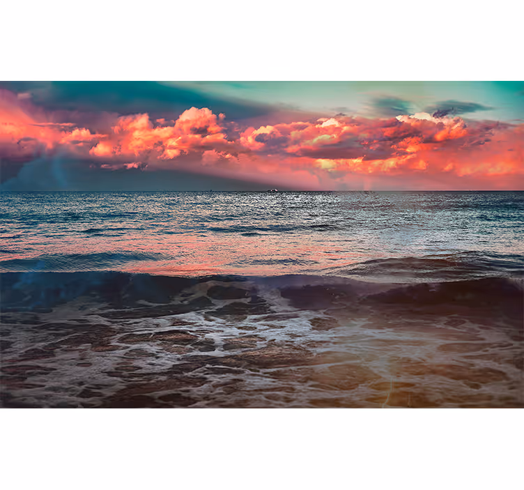 Fototapeta natura spokój zachodu słońca nad oceanem - TenStickers