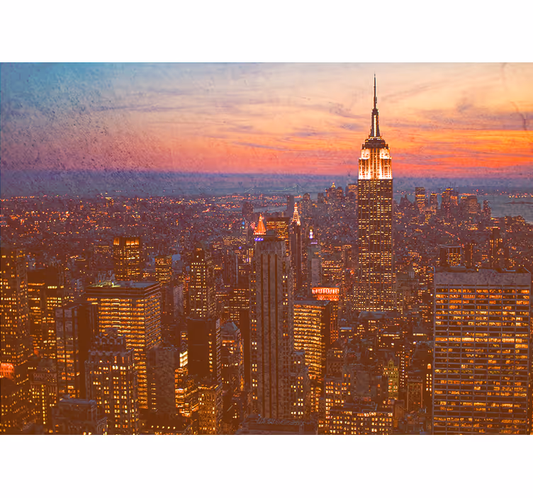 Fototapeta miasto zachód słońca w empire state - TenStickers
