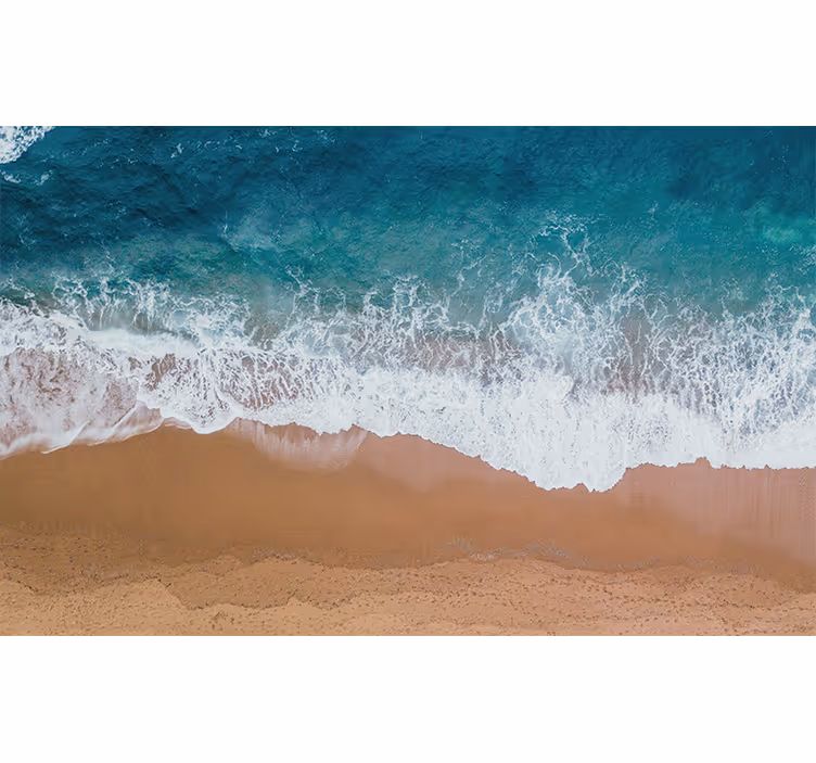 Plaża z drewnianym bagażnikiem przedpokój fototapeta 3d - TenStickers