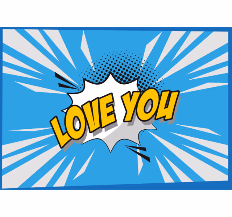 Komiks w stylu napis romantyczna tapeta zdjęcie - TenStickers