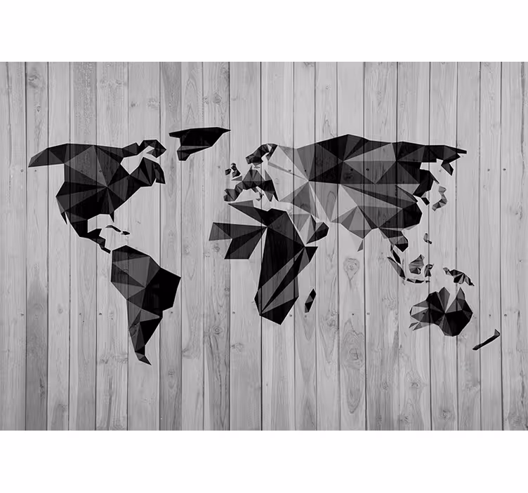 Fototapeta z mapą świata geometryczna mapa globalna - TenStickers