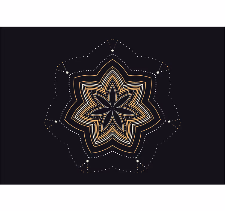Fototapeta mandala skomplikowany wzór gwiazdy - TenStickers