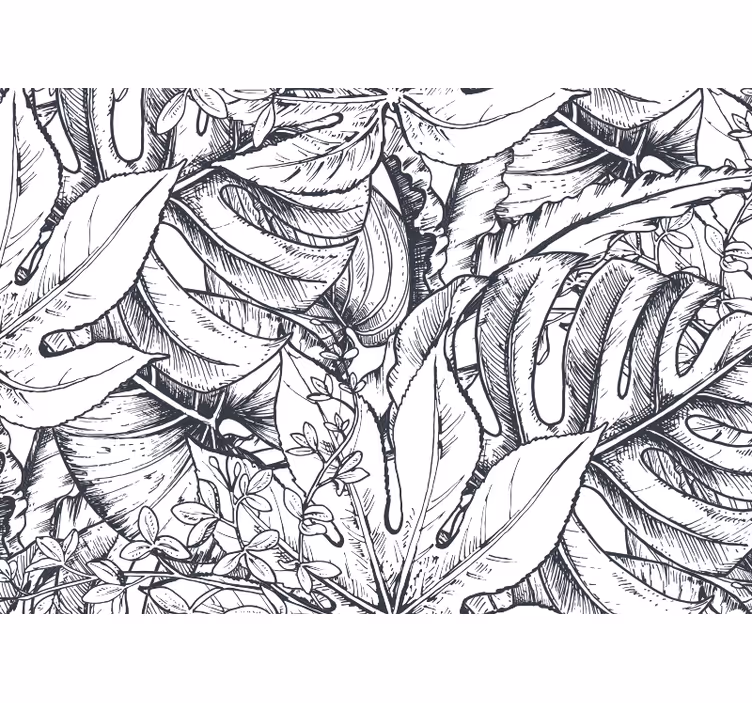 Fototapeta natura ilustracja botaniczna z liśćmi - TenStickers