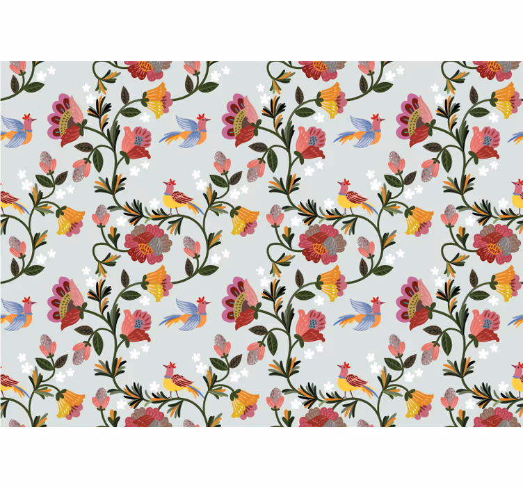 Fototapeta w kwiaty kolorowy wzór floralny - TenStickers