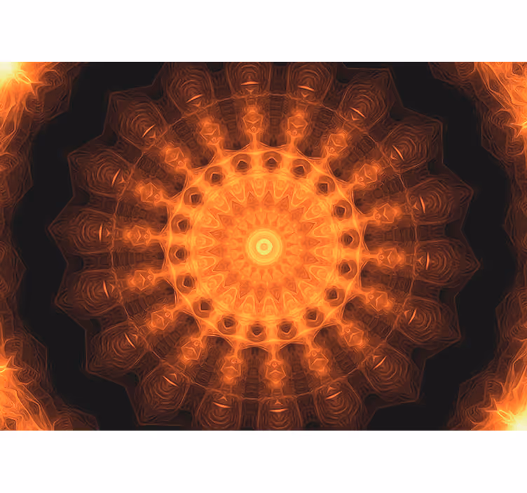 Malowana mandala fototapeta wschód słońca - TenStickers