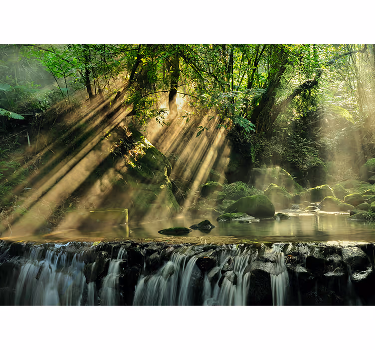 Fototapeta natura spokojne otoczenie wodospadu - TenStickers