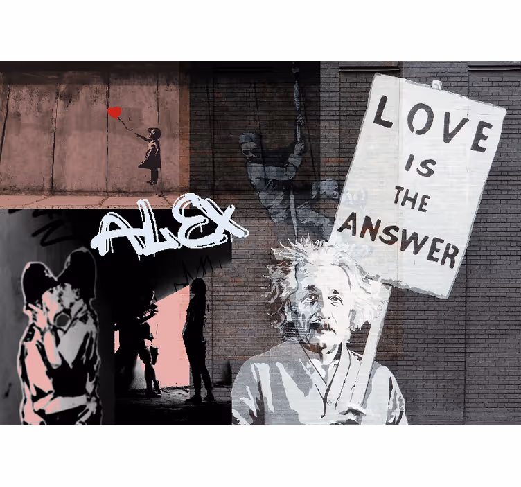 Banksy fotomontaż fototapeta góra - TenStickers
