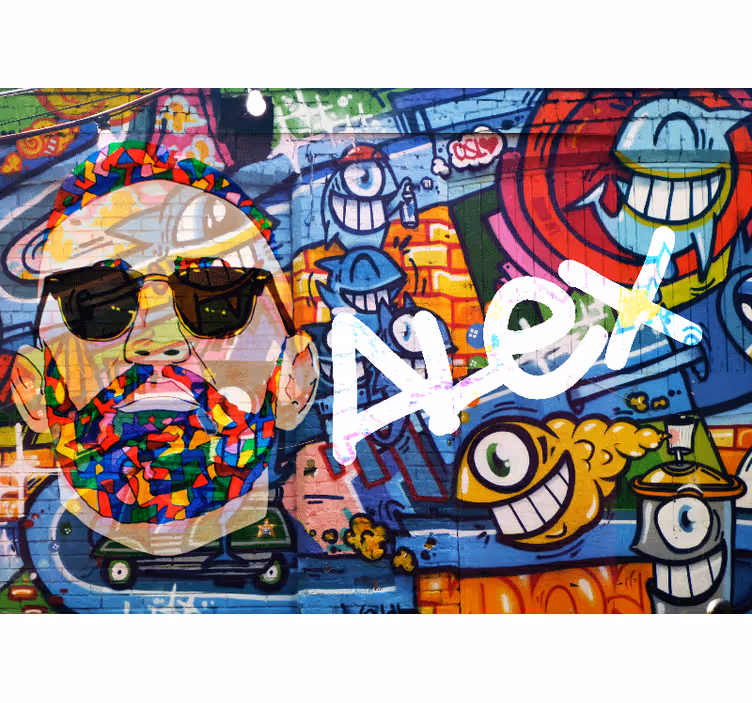 Fototapeta street art kolorowy portret miejski - TenStickers