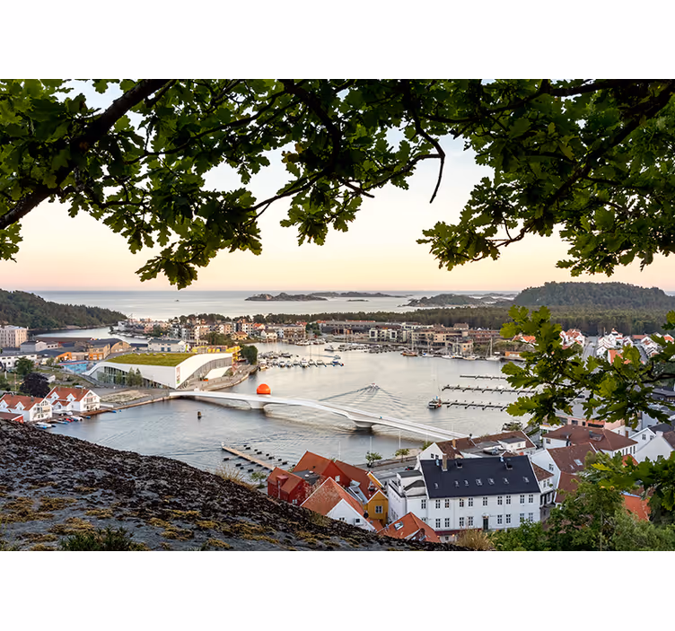 Fototapeta miasto urokliwy widok nadmorski - TenStickers