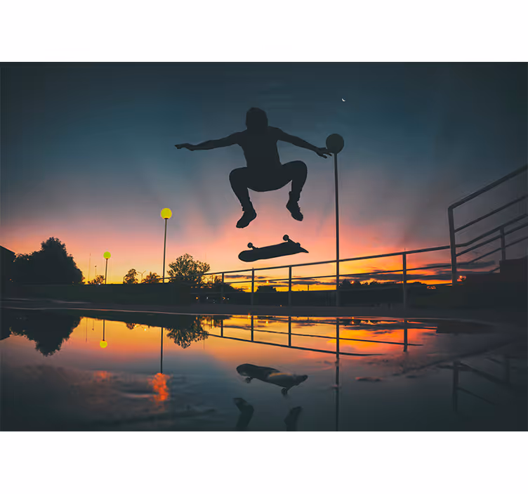 Fototapeta muzyka łyżwiarz w ruchu - TenStickers