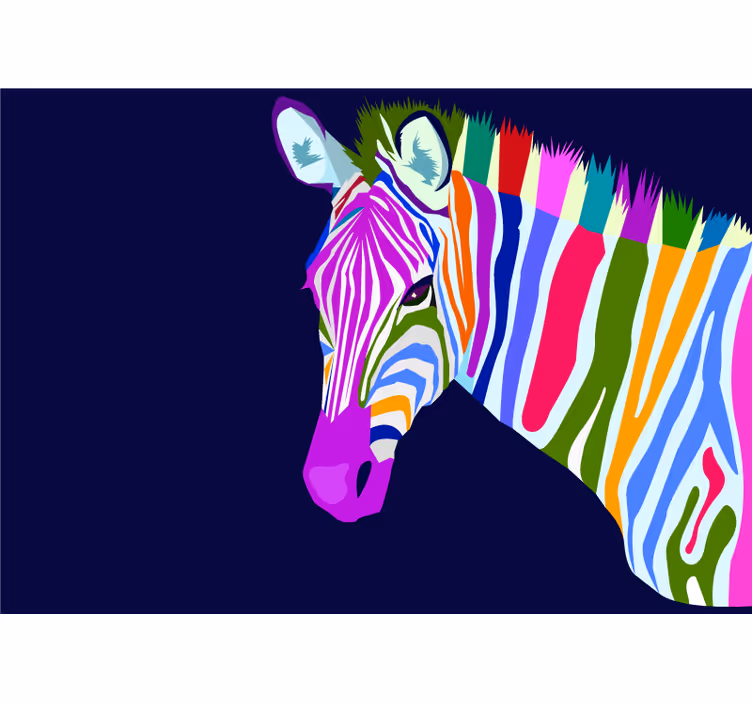 Fototapeta zwierzęta zebra wielobarwna - TenStickers