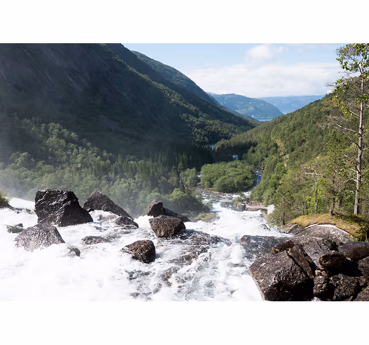 Fototapeta natura krajobraz płynącej rzeki - TenStickers