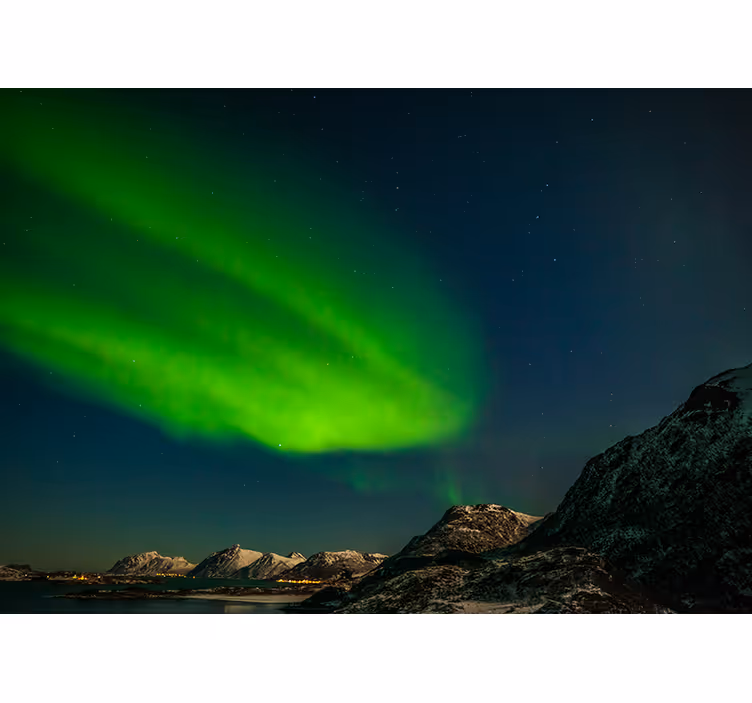 Tapetya natura pokaz zorzy polarnej - TenStickers