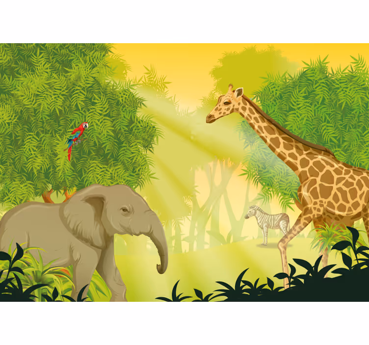 Fototapeta zwierzęta scena safari na sawannie - TenStickers