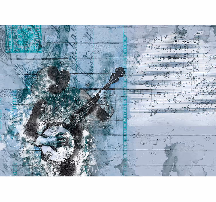 Fototapeta muzyka muzyk grający na banjo - TenStickers