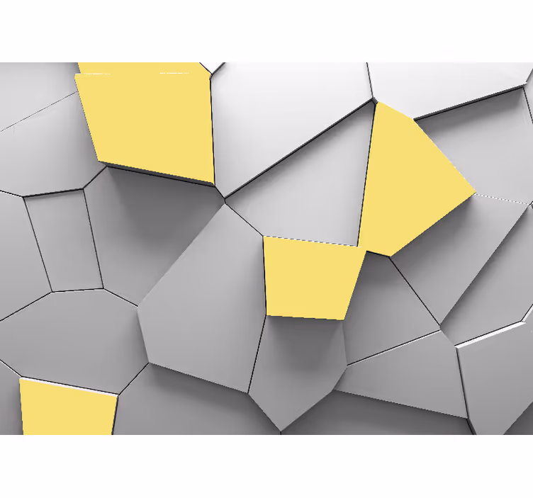 Fototapeta 3D geometryczne żółte panele - TenStickers