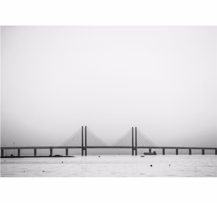 Fototapeta miasto most nad wodą - TenStickers