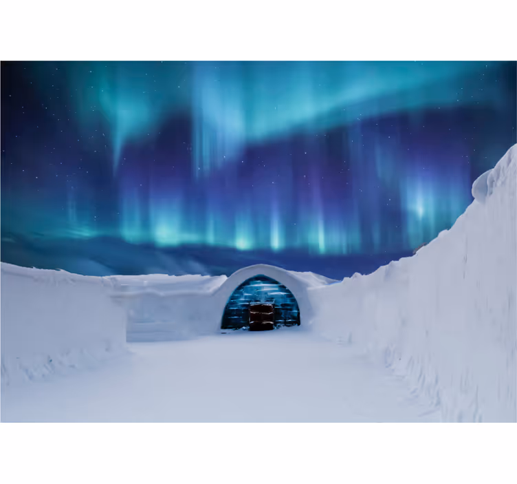 Fototapeta krajobraz kraina zorzy polarnej - TenStickers