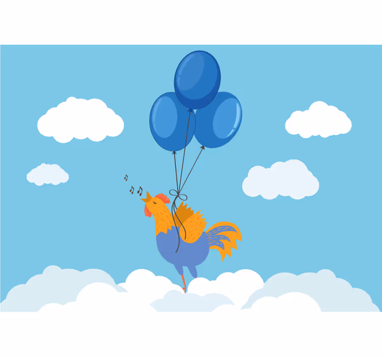 Fototapeta do pokoju dziecka balony Śpiewającego koguta - TenStickers