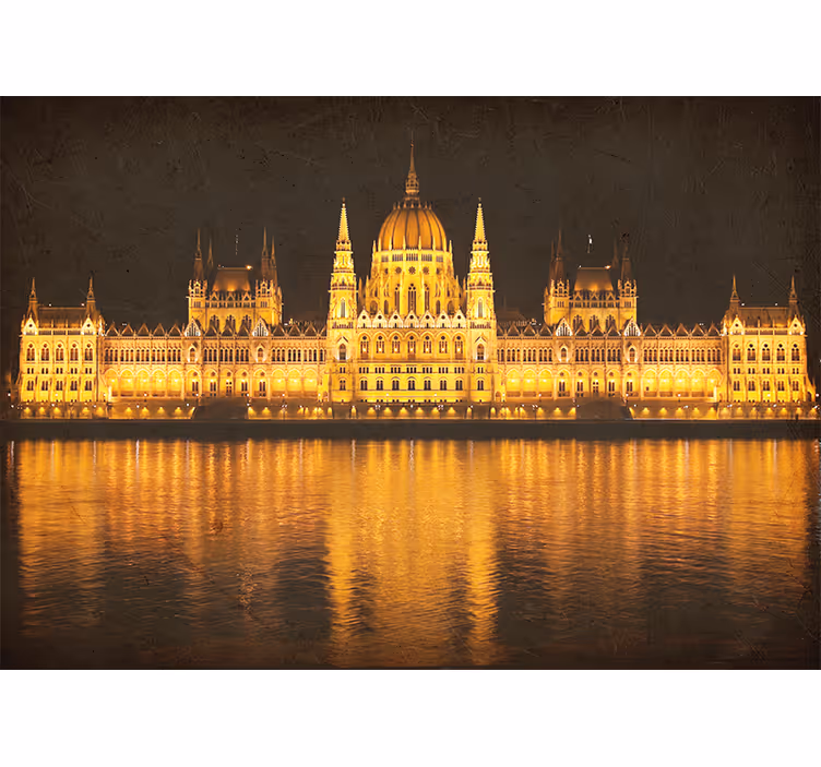 Fototapeta miasto widok na budapeszt nocą - TenStickers
