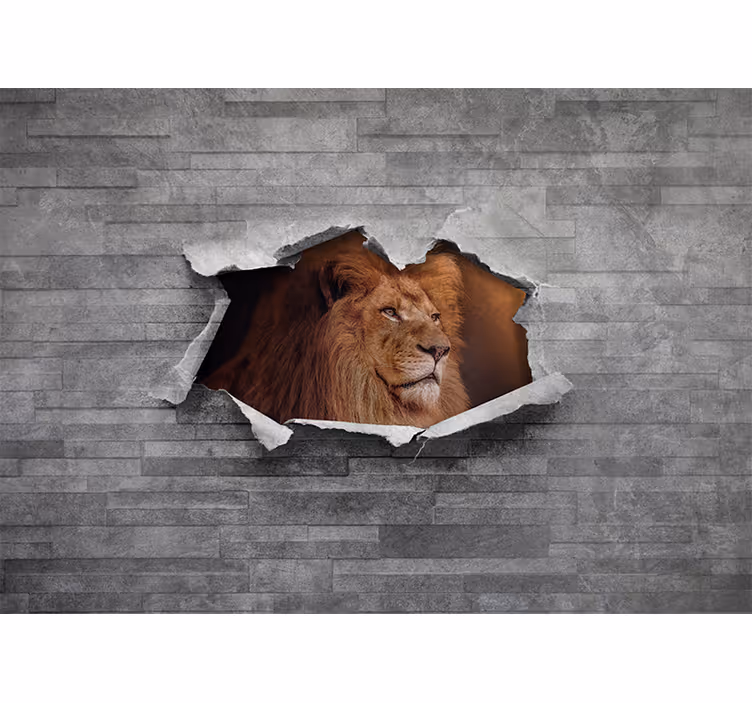 Tapeta lwy ilustracja majestatycznego lwa - TenStickers