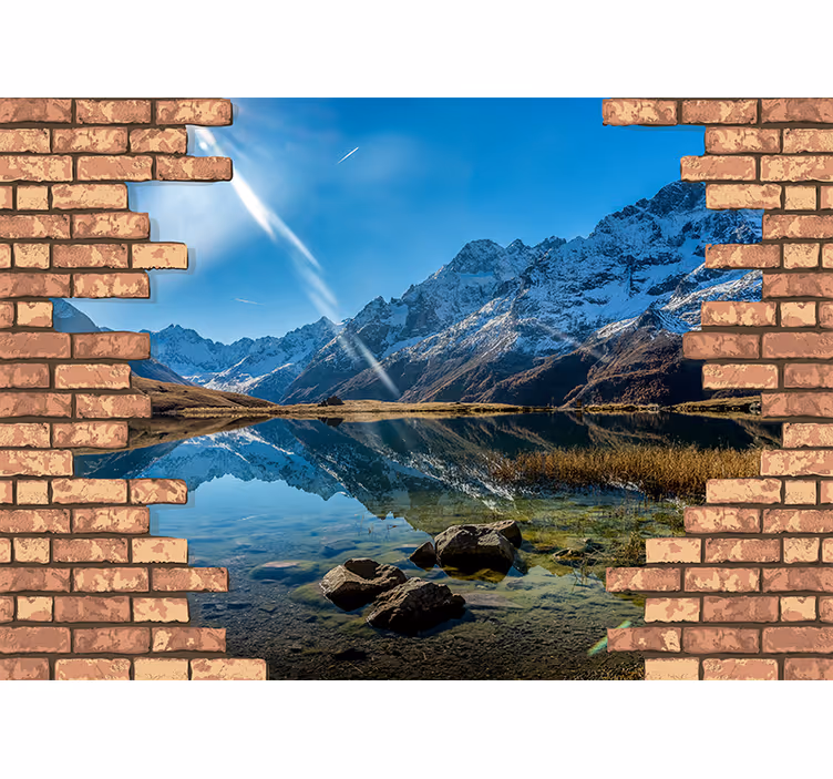 Fototapeta krajobraz góra i odbicie - TenStickers