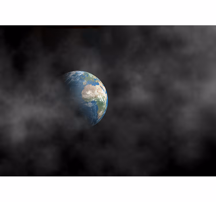 Fototapeta kosmos ziemia otoczona chmurami - TenStickers