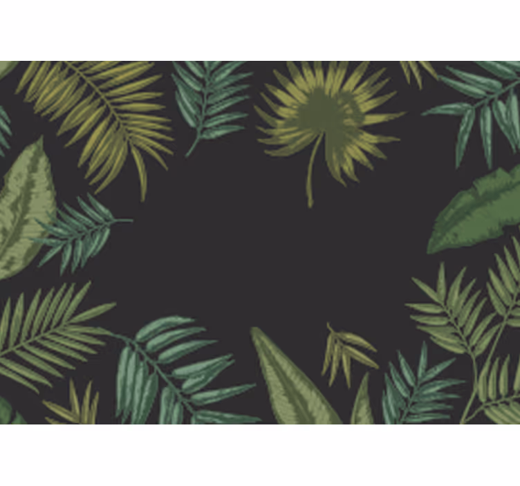Tapetya natura elementy liści tropikalnych - TenStickers