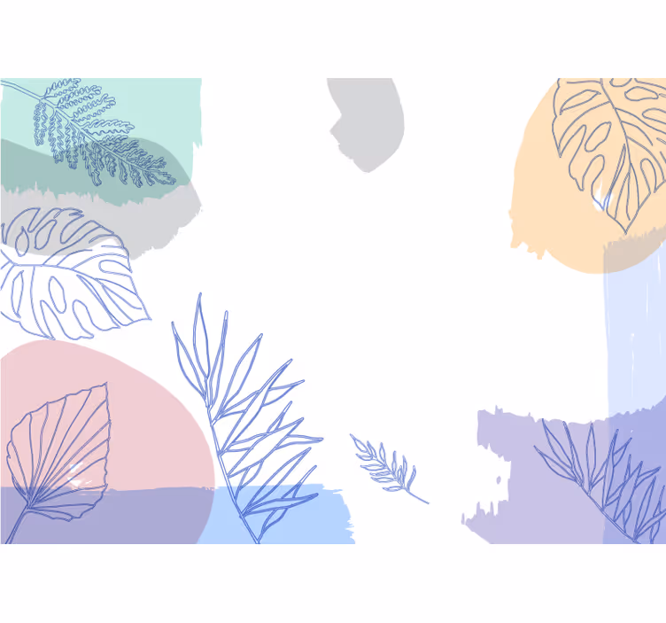 Fototapeta natura w liściaste geometryczne kształty - TenStickers