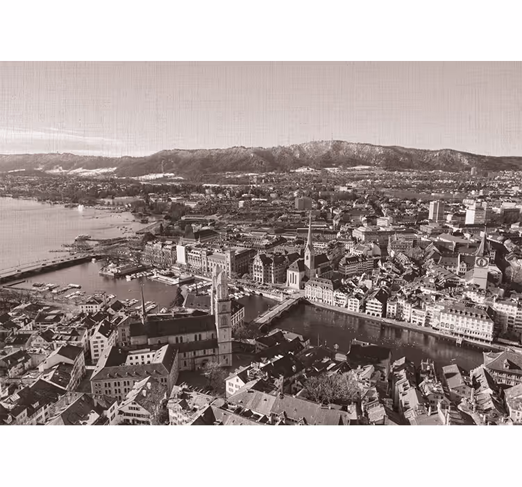 Fototapeta miasto widok na panoramę zurychu - TenStickers