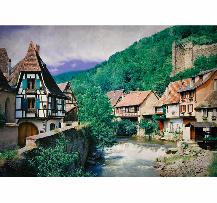 Fototapeta miasto malownicza wioska rzeczna - TenStickers