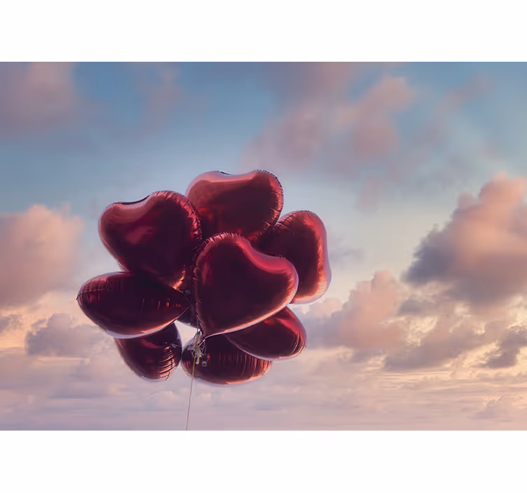 Fototapeta w serca w kształcie balonów powietrznych - TenStickers