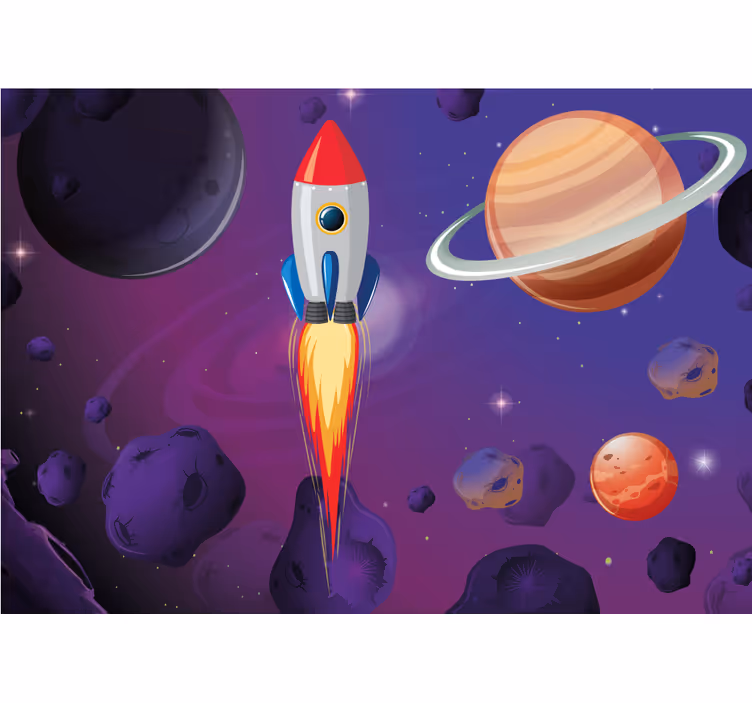 Fototapeta kosmos rakieta w locie przez kosmos - TenStickers