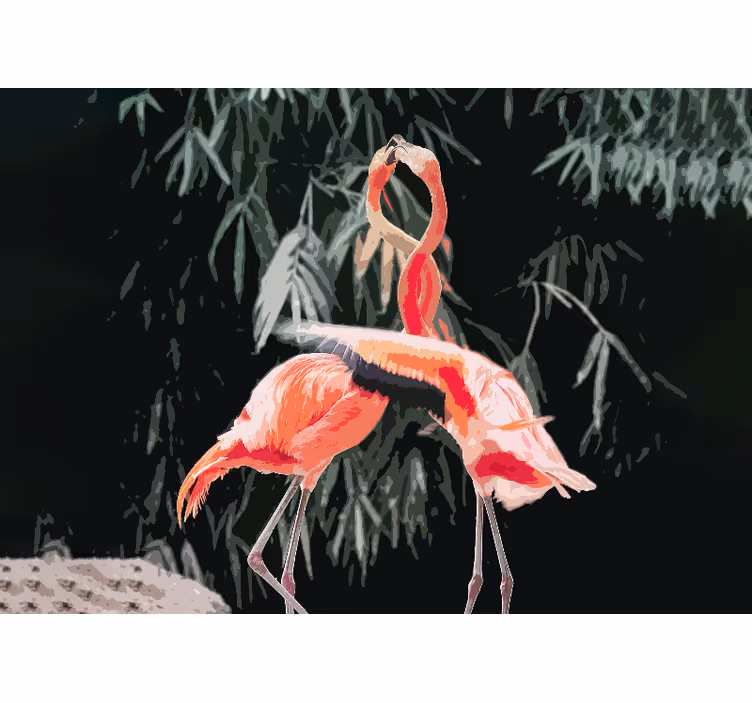 Fototapeta do sypialni tańczące flamingi w miłości - TenStickers