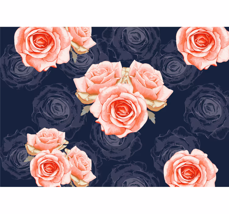 Fototapeta w róże eleganckie różowe kwiaty - TenStickers