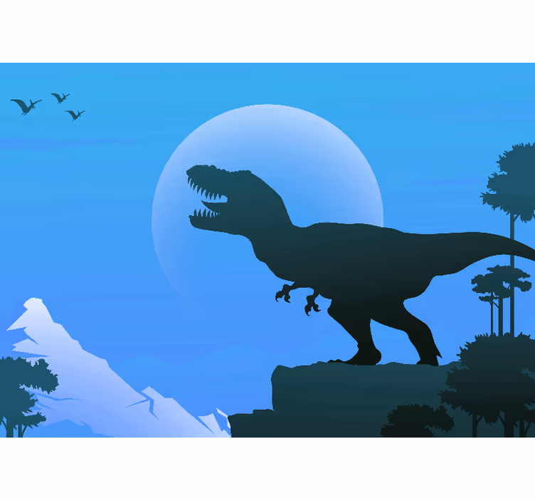 Fototapeta zwierzęta sylwetka tyrannosaura rexa - TenStickers