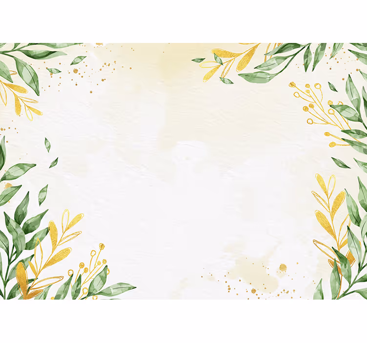 Fototapeta w kwiaty kompozycja liści botanicznych - TenStickers