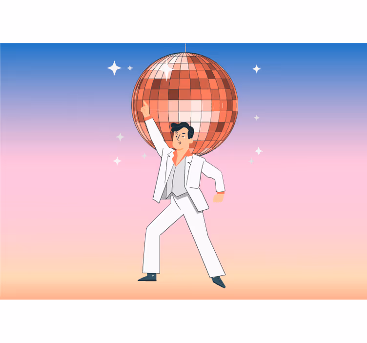 Fototapeta muzyka tańczący mężczyzna disco - TenStickers