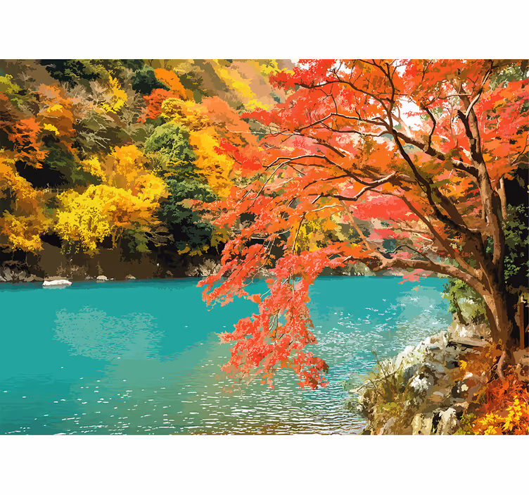 Fototapeta natura Żywa sceneria jesienna - TenStickers