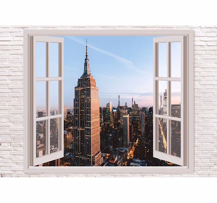 Fototapeta nowy jork widok z empire state building - TenStickers