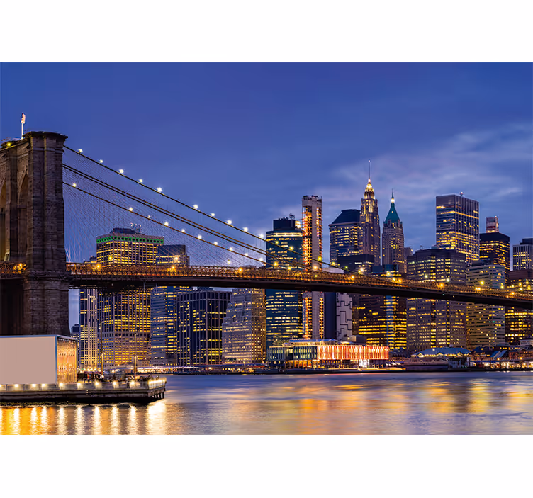 Fototapeta nowy jork panorama z mostem brooklynskim - TenStickers