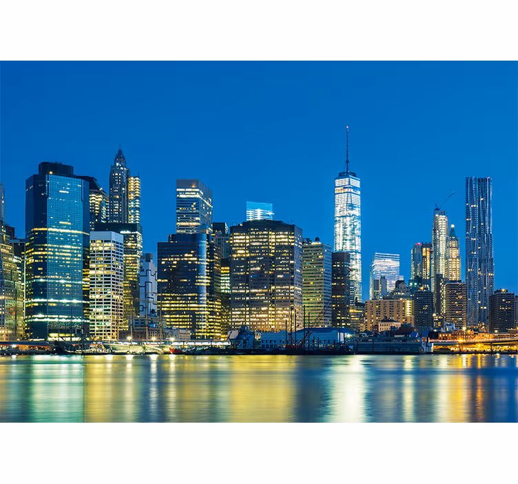 Fototapeta nowy jork nocna panorama nyc - TenStickers