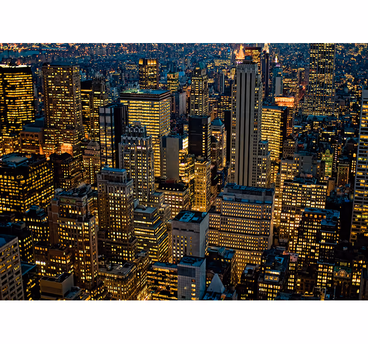 Fototapeta nowy jork nocna panorama miasta - TenStickers