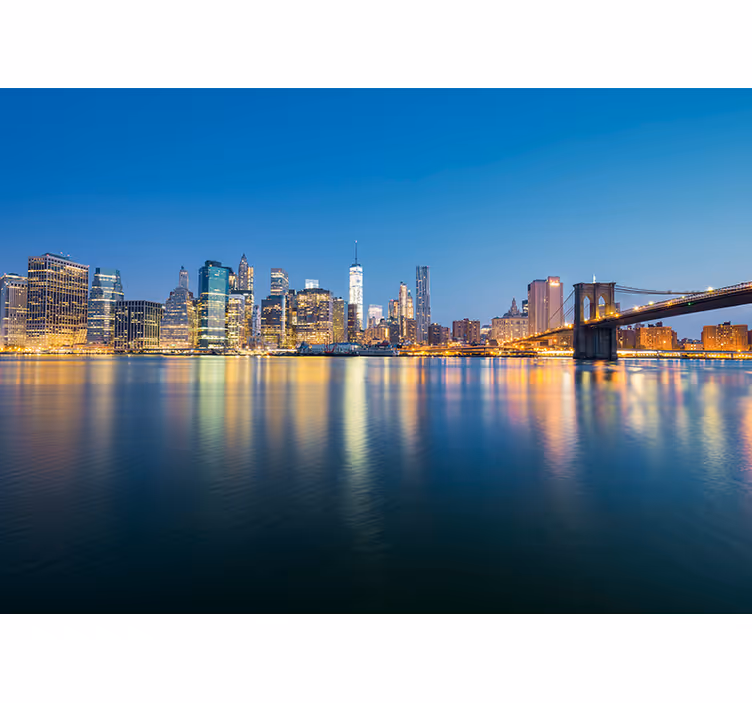 Fototapeta nowy jork most brooklyn i panorama miasta - TenStickers