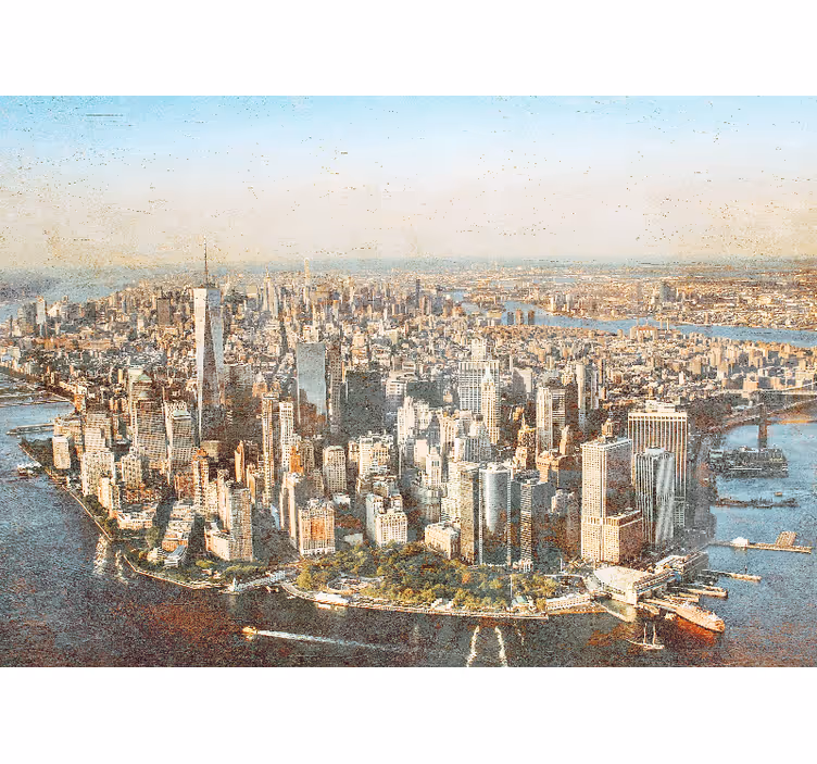 Fototapeta miasto widok z góry na manhattan - TenStickers