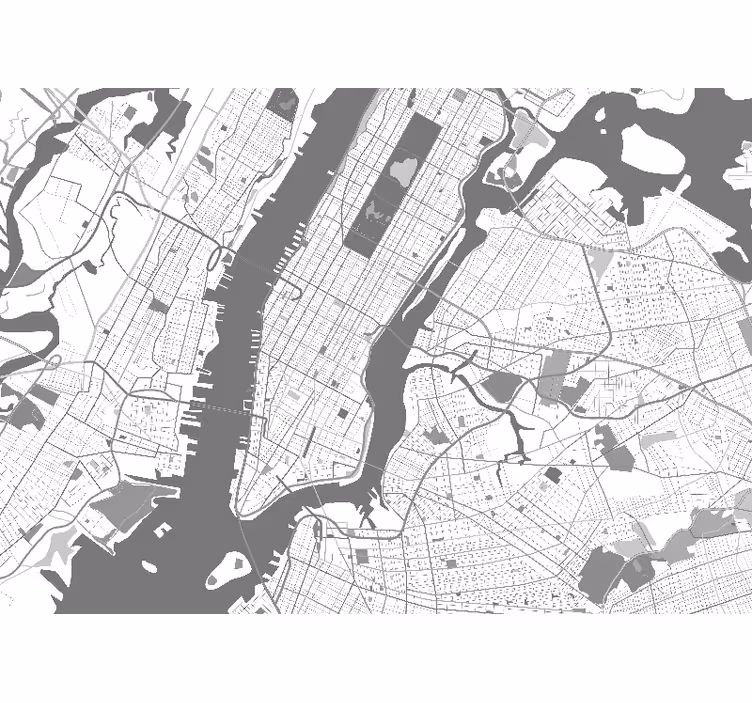 Fototapeta nowy jork szczegółowa mapa nowego jorku - TenStickers