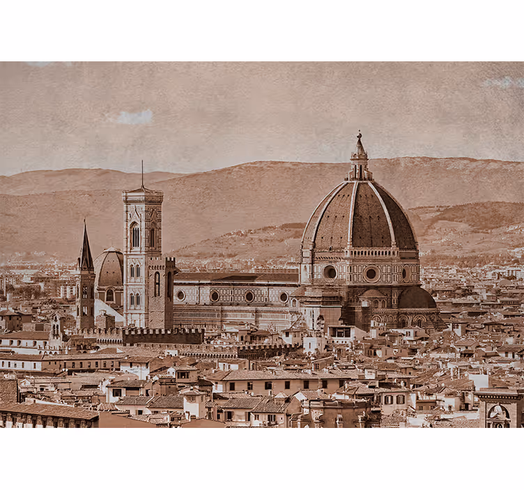 Fototapeta miasto widok na kopułę florencji - TenStickers