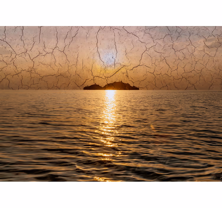 Fototapeta góry zmierzch nad oceanem - TenStickers