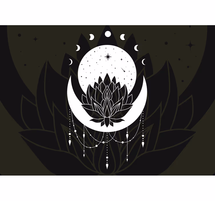 Fototapeta mandala wzór księżyca lotosu - TenStickers